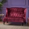 Wooden Recessed Arm Loveseat Bench (2 Seater, Maroon)