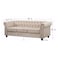 Wooden Twist Destro Premium Living Room Chesterfield 3 Seater ( Beige )