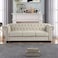 Wooden Twist Destro Premium Living Room Chesterfield 3 Seater ( Beige )