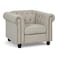 Wooden Twist Destro Premium Living Room Chesterfield Single Seater ( Beige )