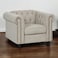 Wooden Twist Destro Premium Living Room Chesterfield Single Seater ( Beige )