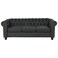 Wooden Twist Destro Premium Living Room Chesterfield 3 Seater ( Dark Grey )