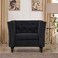 Wooden Twist Fresco Premium Living Room Chesterfield Single ( Black  )