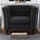 Wooden Twist Fresco Premium Living Room Chesterfield Single ( Black  )