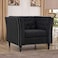 Wooden Twist Fresco Premium Living Room Chesterfield Single ( Black  )