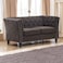 Wooden Twist Fresco Premium Living Room Chesterfield 2 Seater Sofa ( Brown )