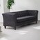 Wooden Twist Fresco Premium Living Room Chesterfield 3 Seater Sofa ( Black  )