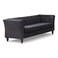 Wooden Twist Fresco Premium Living Room Chesterfield 3 Seater Sofa ( Black  )
