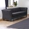 Wooden Twist Fresco Premium Living Room Chesterfield 3 Seater Sofa ( Black  )