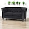 Wooden Twist Fresco Premium Living Room Chesterfield 2 Seater Sofa ( Black  )