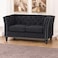 Wooden Twist Fresco Premium Living Room Chesterfield 2 Seater Sofa ( Black  )