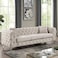 Wooden Twist Sapphira Modern Elegant Button Tufted Design Solid Wood 3 Seater Sofa with Comfortable Cushions ( Metal Legs )