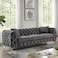 Wooden Twist Sapphira Modern Elegant Button Tufted Design Solid Wood 3 Seater Sofa with Comfortable Cushions ( Metal Legs )