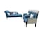 Wooden Twist Swanky Home Decor Teak Wood Boucle Fabric Sofa Set 3+1+1 with 4 Cushions Elegant Living Room