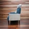 Wooden Twist Swanky Home Decor Teak Wood Boucle Fabric Sofa Set 3+1+1 with 4 Cushions Elegant Living Room