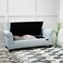 Wooden Twist Button Tufted Design Premium Wood 2 Seater Storage Bench (Light Sky)