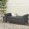 Wooden Twist Button Tufted Design Premium Wood 2 Seater Storage Bench (Dark Grey)