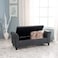 Wooden Twist Button Tufted Design Premium Wood 2 Seater Storage Bench (Dark Grey)