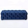 Wooden Twist Wide Tufted Modern Bench For Living Room (Navy Blue)