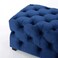 Wooden Twist Wide Tufted Modern Bench For Living Room (Navy Blue)