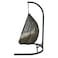 Wooden Twist Hanging Egg Swing Chair with Stand Egg Chair Wicker Indoor Outdoor Hammock Egg Chair with Cushions 550lbs for Patio, Bedroom, Garden and Balcony (Black)