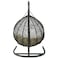 Wooden Twist Hanging Egg Swing Chair with Stand Egg Chair Wicker Indoor Outdoor Hammock Egg Chair with Cushions 550lbs for Patio, Bedroom, Garden and Balcony (Black)