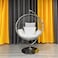 Wooden Twist Modern Transparent Acrylic Ball Bubble Swing Chair ( Silver )
