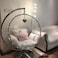 Wooden Twist Modern Transparent Acrylic Ball Bubble Swing Chair ( Silver )