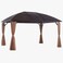 Wooden Twist Cupola Roof Aluminum Dome Pergola Gazebo - 3x4 Meter Outdoor Garden Retreat