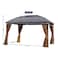 Wooden Twist Cupola Roof Aluminum Dome Pergola Gazebo - 3x4 Meter Outdoor Garden Retreat