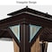 Wooden Twist Extend Waxed Garden Gazebo with Waterproof Curtain and Mosquito Net (Grey, 3.65 x 4.85 m )
