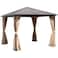 Wooden Twist Tranquil Aluminum Outdoor Pergola Gazebo Perfect for Cozy Gatherings 3 x 3 Meters