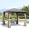 Wooden Twist Tranquil Aluminum Outdoor Pergola Gazebo Perfect for Cozy Gatherings 3 x 3 Meters
