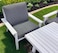 Wooden Twist Lush Home Decor Outdoor Furniture Set with White Finish Premium Aluminum 3+1+1 with 1 Bench and 1 Table