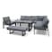 Wooden Twist Verbose Aluminum Cushioned L-Shaped 3+3+2 with 1 Table &amp; Footrest Sofa Set - Elegant Outdoor Furniture for Patio and Garden
