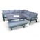 Wooden Twist Verbose Aluminum Cushioned L-Shaped 3+3+2 with 1 Table &amp; Footrest Sofa Set - Elegant Outdoor Furniture for Patio and Garden