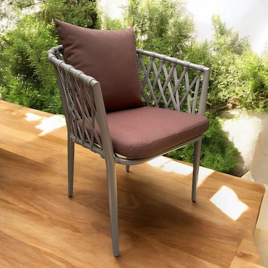 Wooden Twist Suzx Modern Stylish Outdoor Lounge Armchair Weather-Resistant Patio Sofa Chair for Balcony, Garden, and Backyard