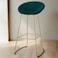 Wooden Twist Mope Design Modern Cafe Dining Chair Metal Legs Green