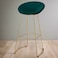 Wooden Twist Mope Design Modern Cafe Dining Chair Metal Legs Green