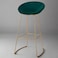 Wooden Twist Mope Design Modern Cafe Dining Chair Metal Legs Green