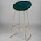 Wooden Twist Mope Design Modern Cafe Dining Chair Metal Legs Green
