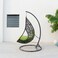 Wooden Twist Waterdrop Waterproof Rattan Outdoor Hanging Egg Swing Chair with Stand &amp; Breathable Cushion