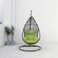 Wooden Twist Waterdrop Waterproof Rattan Outdoor Hanging Egg Swing Chair with Stand &amp; Breathable Cushion