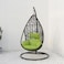 Wooden Twist Waterdrop Waterproof Rattan Outdoor Hanging Egg Swing Chair with Stand &amp; Breathable Cushion