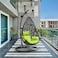 Wooden Twist Waterdrop Waterproof Rattan Outdoor Hanging Egg Swing Chair with Stand &amp; Breathable Cushion