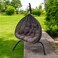 Wooden Twist Hanging Egg Swing Chair with Stand, Wicker Hammock with Cushion, 550lbs Capacity, Outdoor Patio, Garden, and Balcony Relaxing Chair ( Brown )