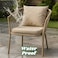 Wooden Twist Suzx Modern Outdoor Lounge Armchair Weather-Resistant Patio Sofa (Beige)