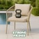 Wooden Twist Suzx Modern Outdoor Lounge Armchair Weather-Resistant Patio Sofa (Beige)