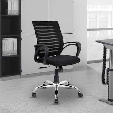Wooden Twist Ergonomic Breathable Mesh Back Office Chair with 360&deg; Swivel Height Adjustable Lever, Rocking Tilt Lock and Thick Cushion Seat