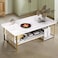 
Wooden Twist Eclavon Stylish Zigzag Design Rectangular Coffee Table with Marble-Like Finish Modern &amp; Elegant for Living Room D&eacute;cor